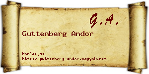 Guttenberg Andor névjegykártya